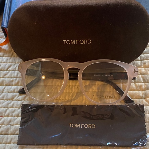 Tom Ford Accessories - Tom Ford TF5426 eyeglasses in a transparent gray/gray havana color